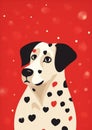 Puppy dog animal character white funny dalmatian cute pets design illustration cartoon