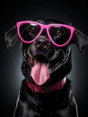 Puppy dog funny sunglasses portrait cute happy adorable pets animal canine Royalty Free Stock Photo