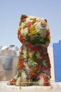 Puppy in front of Guggenheim museum in Bilbao