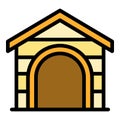 Puppy house icon vector flat