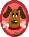 Puppy icon image with bone Royalty Free Stock Photo