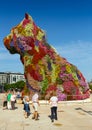 Puppy by Jeff Koons in front of Guggenheim Museum Royalty Free Stock Photo