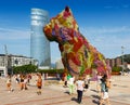 Puppy by Jeff Koons in front of Guggenheim Museum Royalty Free Stock Photo