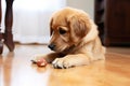 puppy learning to sit with treat guidance