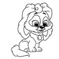 Puppy little page coloring cartoon Illustrations