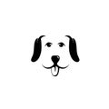 Puppy logo icon vector illustration front face Royalty Free Stock Photo