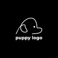 puppy logo line art style concept branding. Royalty Free Stock Photo