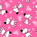 Puppy love seamless pattern placement