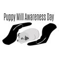 Puppy Mill Awareness Day, idea for banner or poster, humane treatment and animal welfare