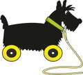 Puppy scotch terrier - toy on wheels