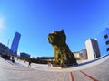 Puppy Sculpture in Bilbao Royalty Free Stock Photo