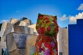 Puppy, sculpture designed by Jeff Koons, in front of the Guggenheim museum of Bilbao, Spain Royalty Free Stock Photo