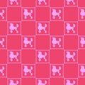 Puppy seamless pattern of red contour dogs
