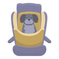 Puppy seat icon cartoon vector. Dog travel