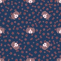 Puppy toys awesome cute vector animal seamless pattern
