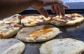 Pupusas from El Salvador, a typical delicious native dish