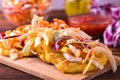 Pupuseria, pupusa - corn flour tortillas with cheese and beans Royalty Free Stock Photo