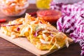 Pupuseria, pupusa - corn flour tortillas with cheese and beans Royalty Free Stock Photo