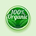 Pur and organic green label sticker design