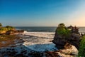 Pura Batu Bolong is the traditional Balinese temple located on a rocky, in the Tanah Lot area, Bali, Indonesia Royalty Free Stock Photo