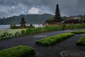 Pura Ulun Danu Beratan which is a major Hindu Shaivite temple in Bali on the shores of lake Bratan , Indonesia Royalty Free Stock Photo