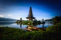 Pura Ulun Danu Bratan, Hindu temple with boat on Bratan lake lan