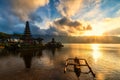 Pura Ulun Danu Bratan, Hindu temple. Is Important landmark of famous tourist attraction in Bali, Indonesia Royalty Free Stock Photo