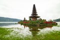 Pura Ulun Danu Bratan temple. Balinese landmark. Water reflection. Slow shutter speed. Bratan lake, Bali, Indonesia Royalty Free Stock Photo