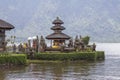 Pura Ulun Danu Bratan Water Temple in cloudy weather on the island of Bali, Indonesia Royalty Free Stock Photo