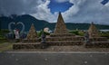 Pura Ulun Danu Bratan or Pura Bratan which is a major Hindu Shaivite temple in Bali on the shores of lake Bratan , Indonesia.