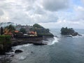 Purah Tanah Lot temple in the sea in Bali. Royalty Free Stock Photo