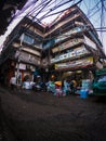 Purani delhi street and market or shops chandni chowk