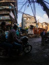 Purani delhi street and market or shops chandni chowk