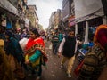 Delhi, India - 16 OCTOBER 2020 - purani delhi street and market or shops chandni chowk