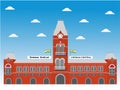 Chennai Central Railway station vector illustration