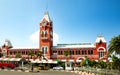 Puratchi Thalaivar Dr. MGR Central railway station,CHENNAI CENTRAL RAILWAY STATION, INDIA, TAMILNADU beautiful view day light blue Royalty Free Stock Photo