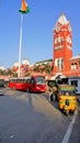 Puratchi Thalaivar Dr MGR Central railway station of Chennai City.View with Bus stop and auto stand