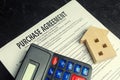 Purchase agreement. The concept of buying a home, real estate, apartment. Services realtor and real estate agent. Sale / sold hous Royalty Free Stock Photo