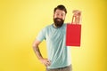 Purchase concept. Male motives for shopping appear to be more utilitarian. Aspects can influence customer decision Royalty Free Stock Photo