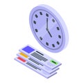 Purchase history time icon, isometric style