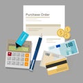 Purchase order po document paper work procurement Royalty Free Stock Photo