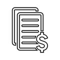 Purchase order, prices outline icon. Line art vector Royalty Free Stock Photo