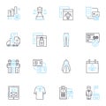 Purchase path linear icons set. Browse, Search, Compare, Evaluate, Analyze, Consider, Select line vector and concept Royalty Free Stock Photo