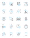 Purchase path linear icons set. Browse, Search, Compare, Evaluate, Analyze, Consider, Select line vector and concept Royalty Free Stock Photo