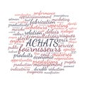 Purchase word cloud vector illustration in French language Royalty Free Stock Photo