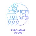 Purchasing co-ops blue gradient concept icon Royalty Free Stock Photo