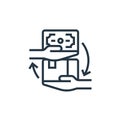 purchasing icon vector from business process outsourcing concept. Thin line illustration of purchasing editable stroke. purchasing