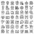 Purchasing Manager icons set, outline style