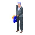 Purchasing manager shopping icon, isometric style