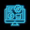 purchasing online neon glow icon illustration Royalty Free Stock Photo